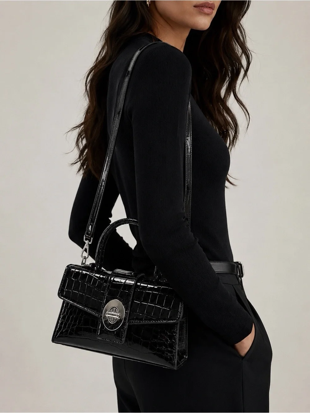 Luxury Croc-Embossed Satchel